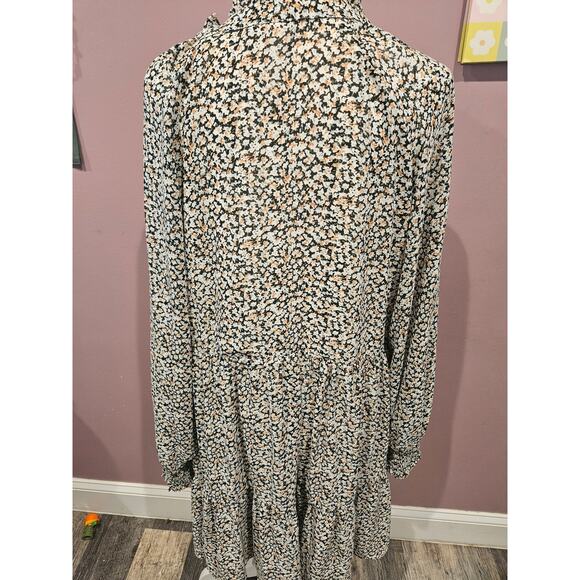 Elan anthropologie tiered lined a line floral chiffon flowy dress womens large - Picture 3 of 9
